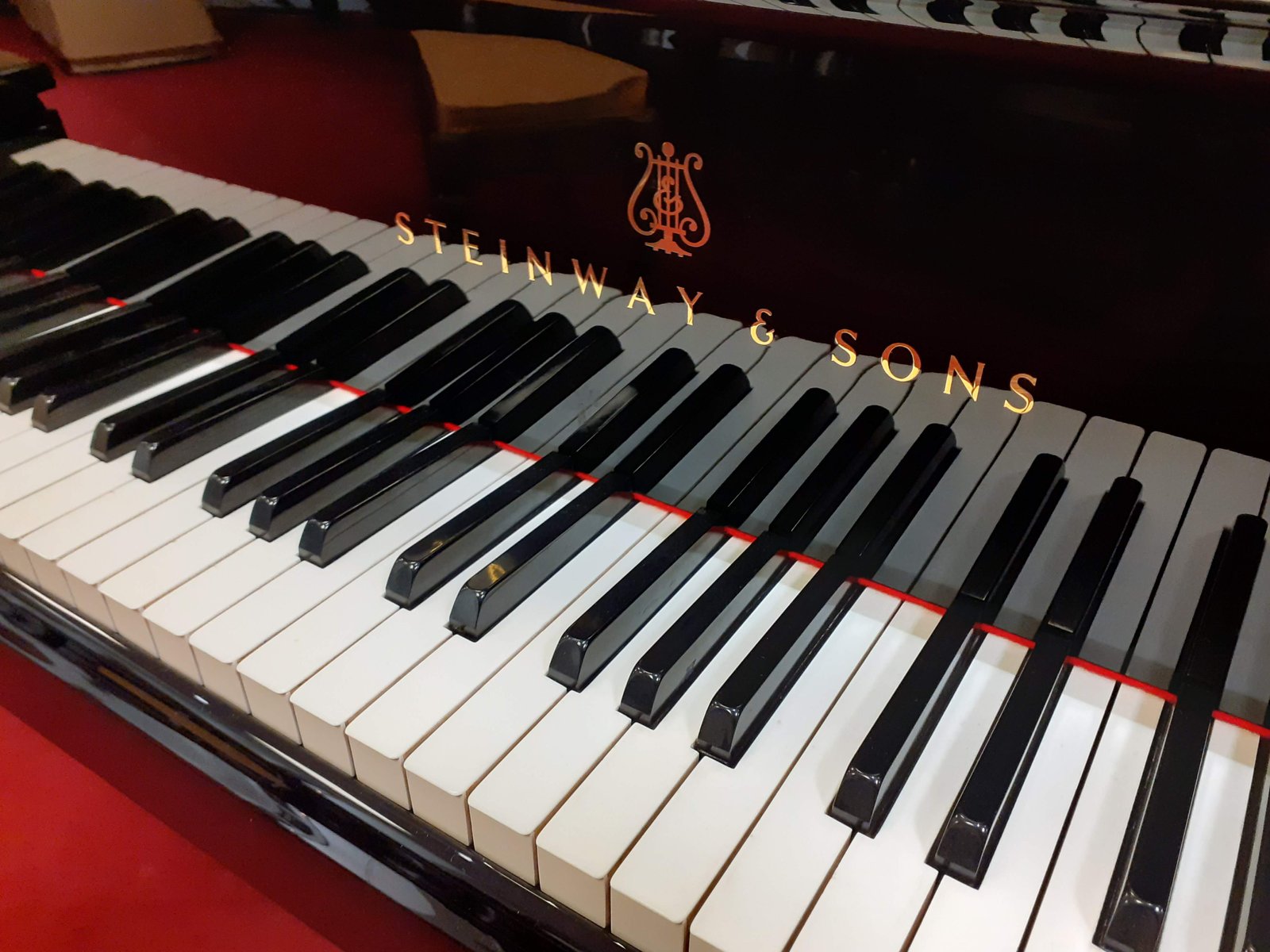 Détail du piano à queue Steinway & Sons